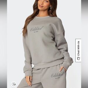 NWT Edikted Get Edikted Sweatpant and Sweatshirt Set